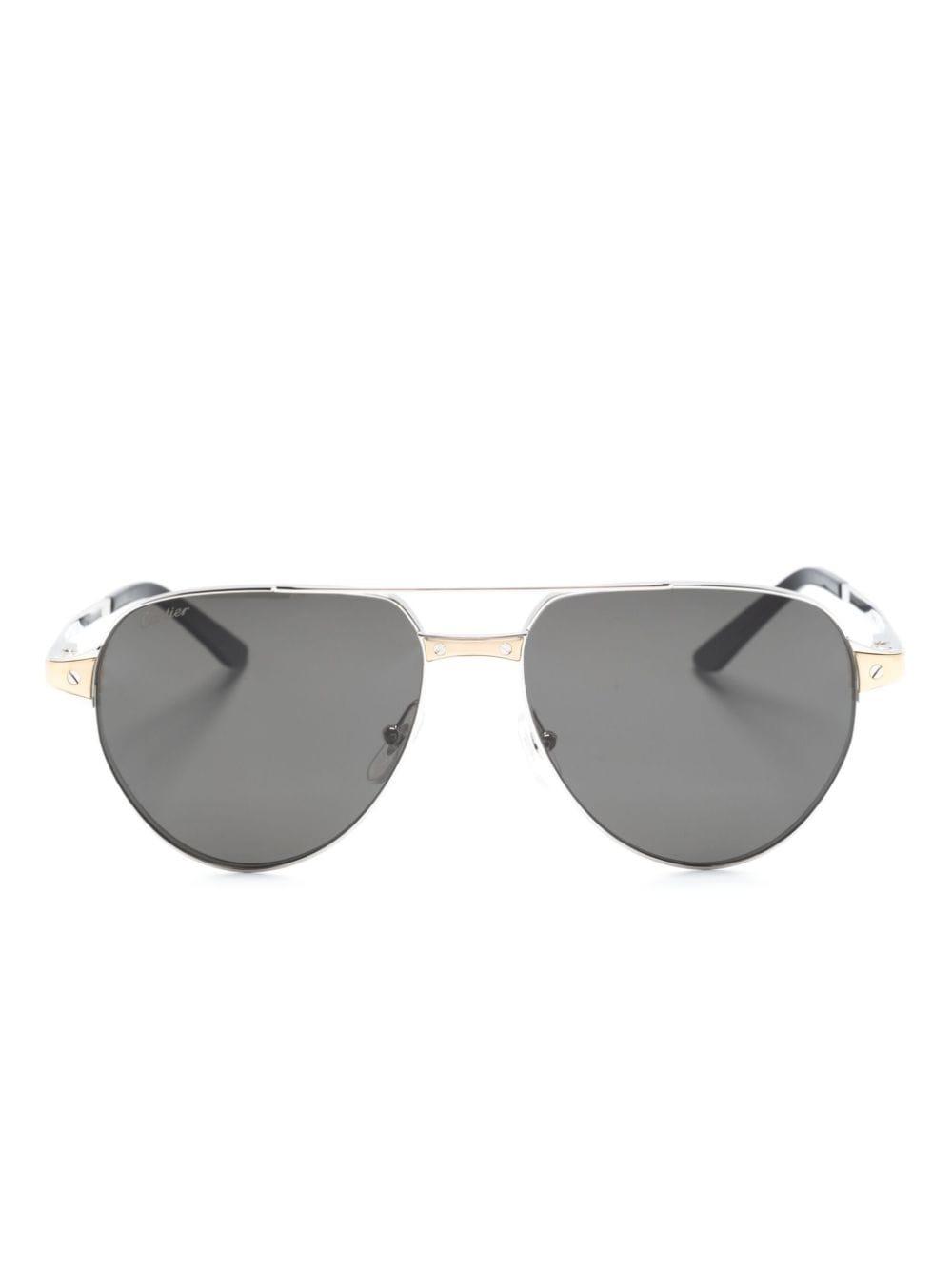 logo-plaque rectangle-frame sunglasses