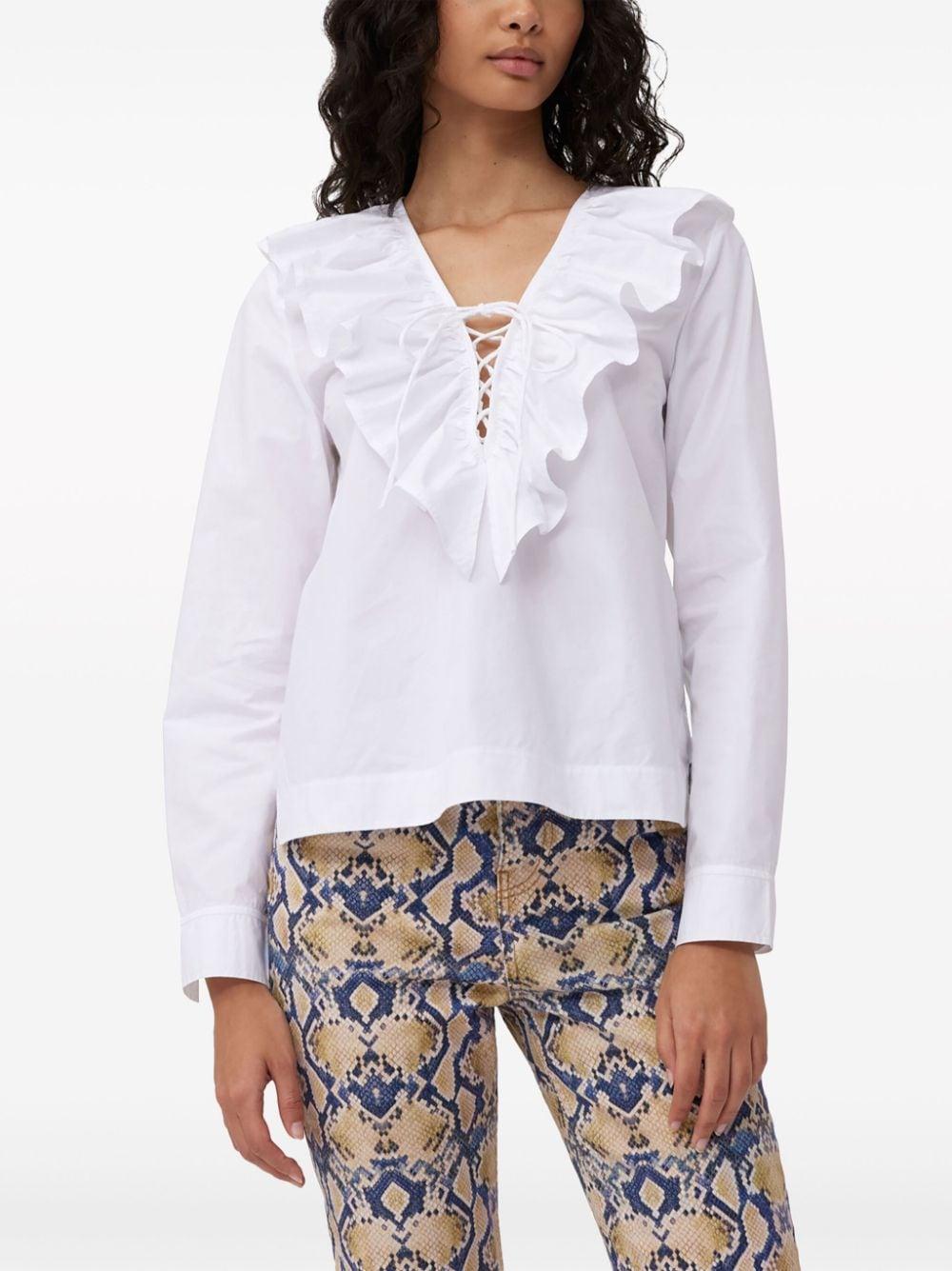 Ganni Organic Cotton V Necked Blouse