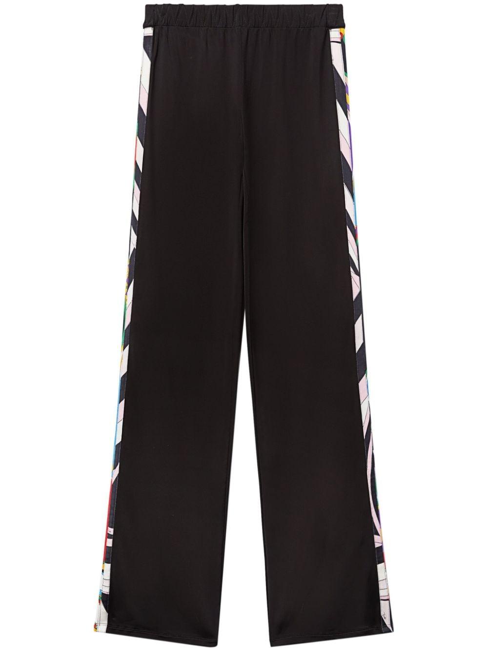 abstract-print trim trousers