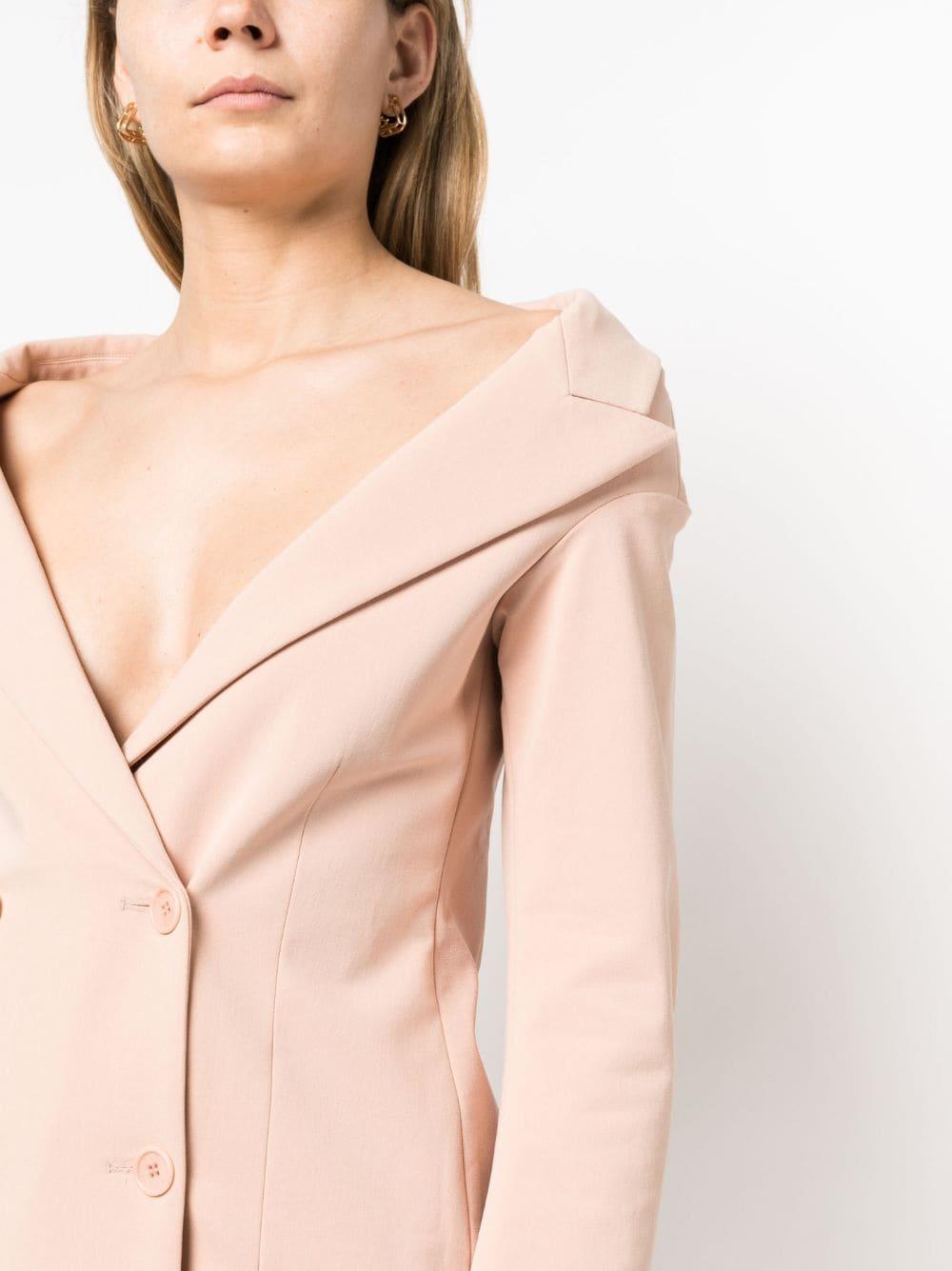 off-shoulder double-breasted blazer