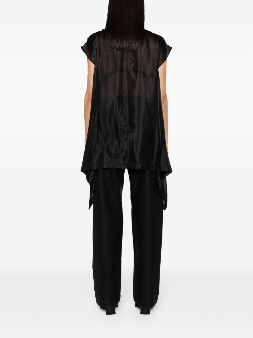 Rick Owens Faun V-Neck Silk Blouse