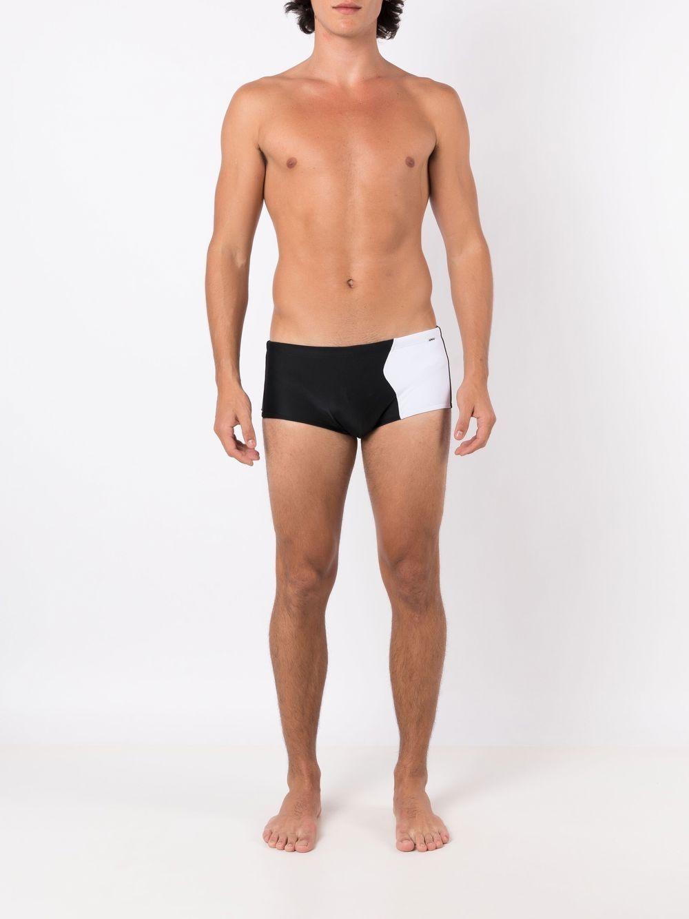 two-tone slip-on swim shorts 