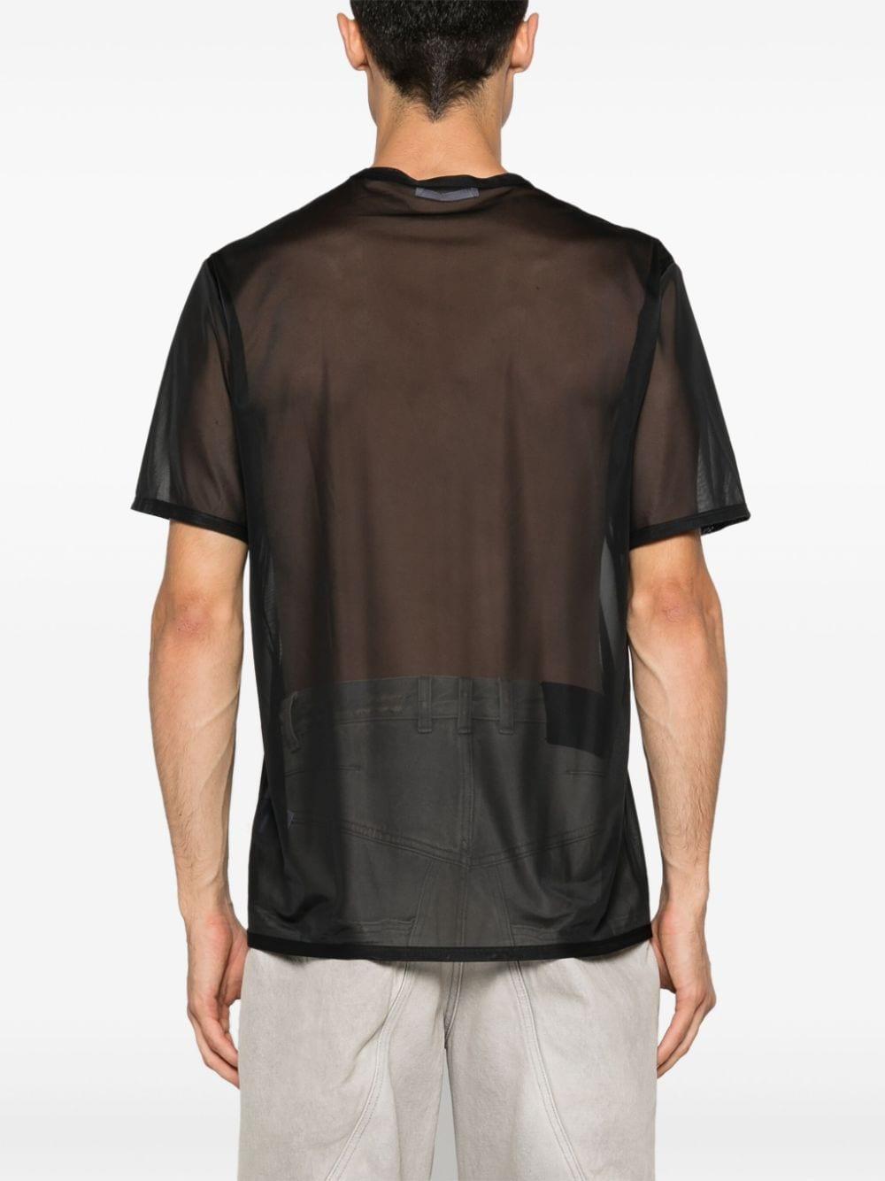 logo-appliqué sheer T-shirt