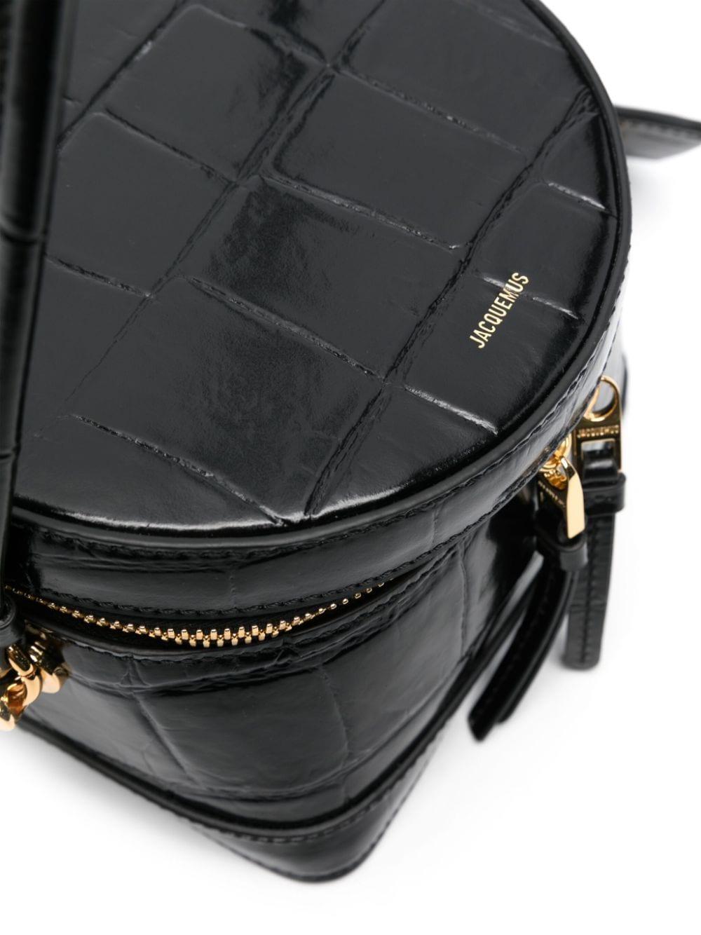 Black Le Vanito Leather Tote Bag