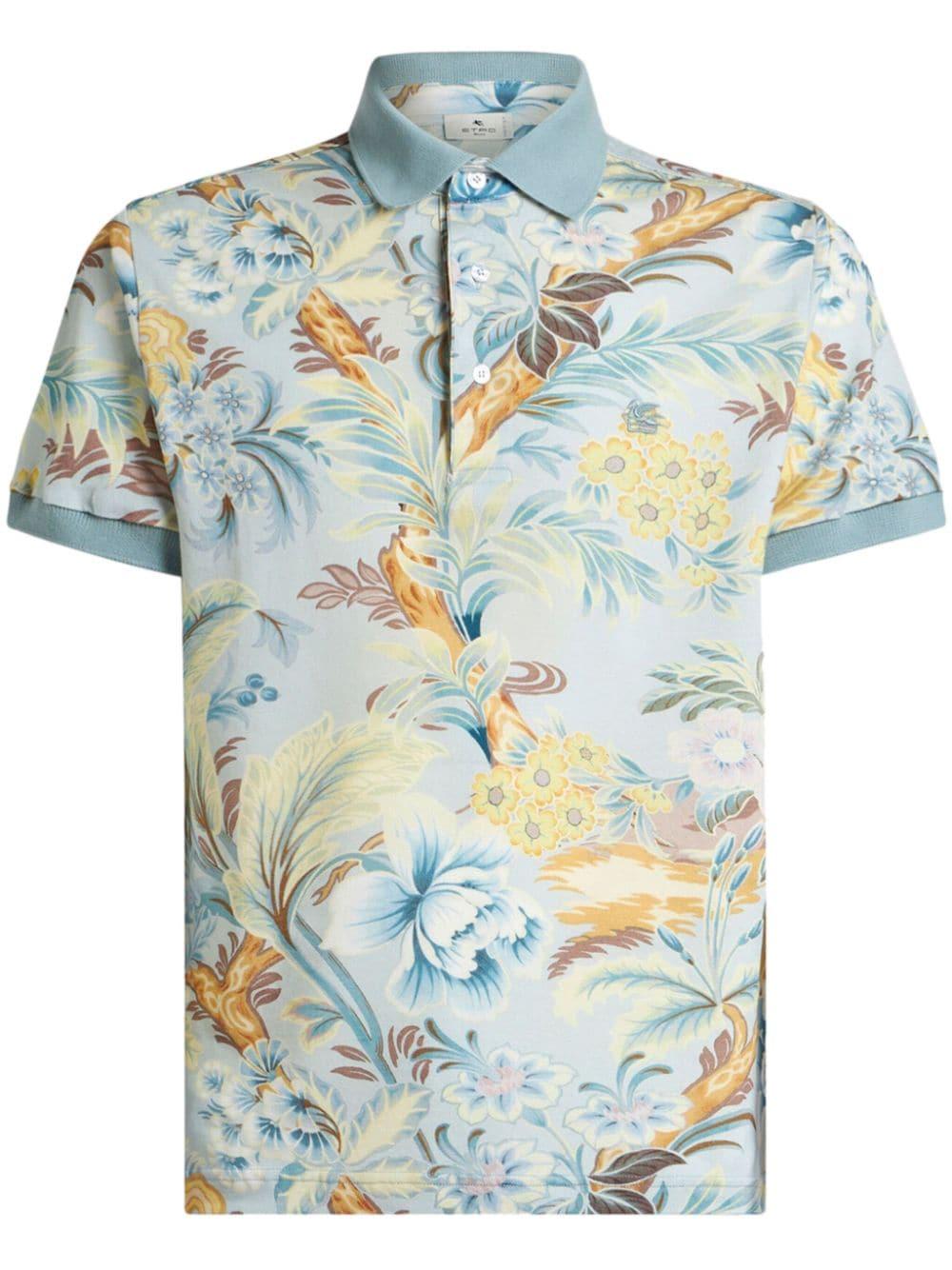 floral-print polo shirt