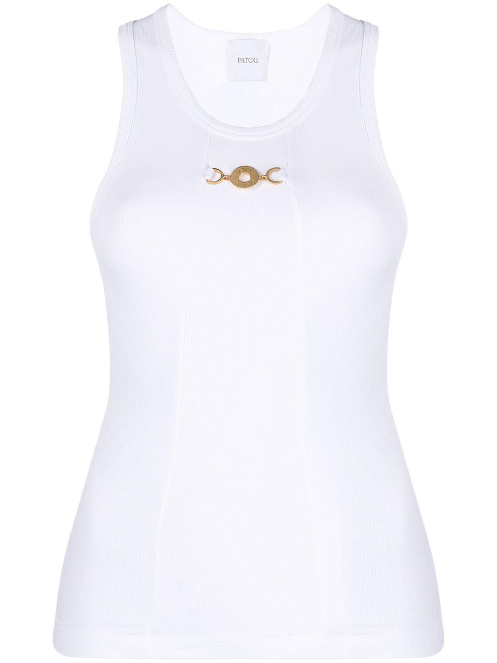 logo-charm cotton tank top