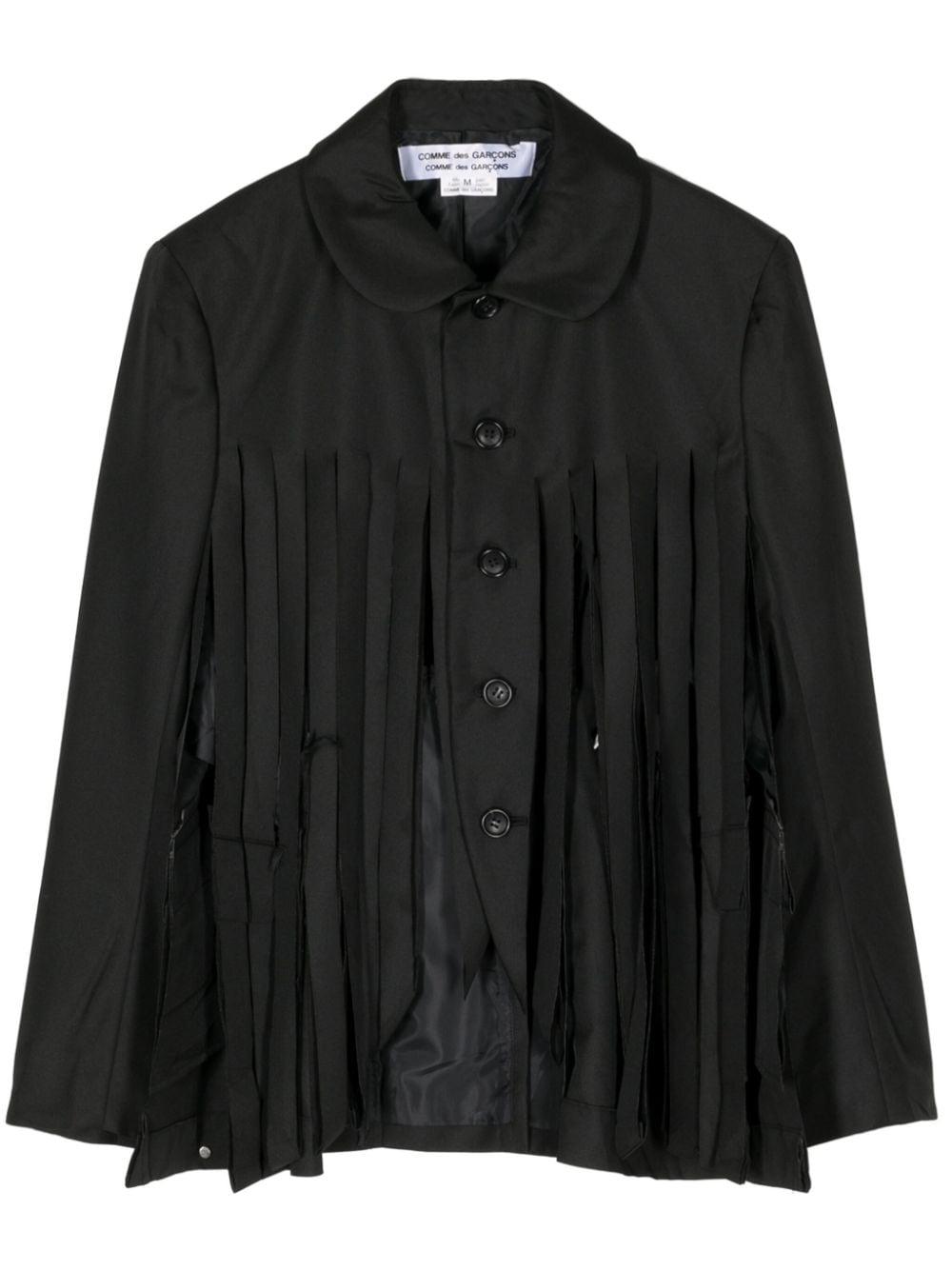 fringed single-breasted jacket 