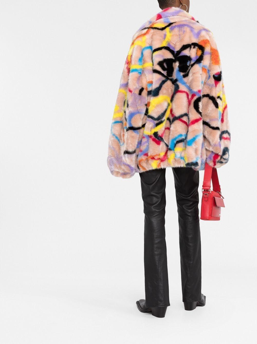 heart-print high-neck coat 