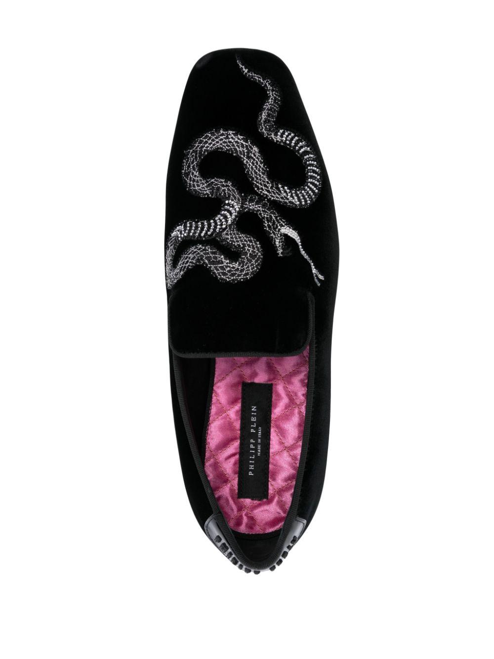 crystal snake loafers