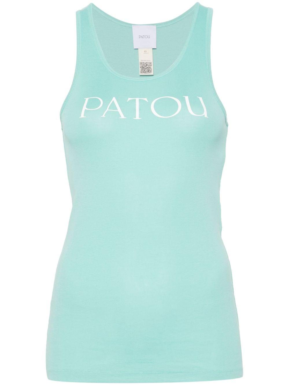 logo-print organic-cotton tank top