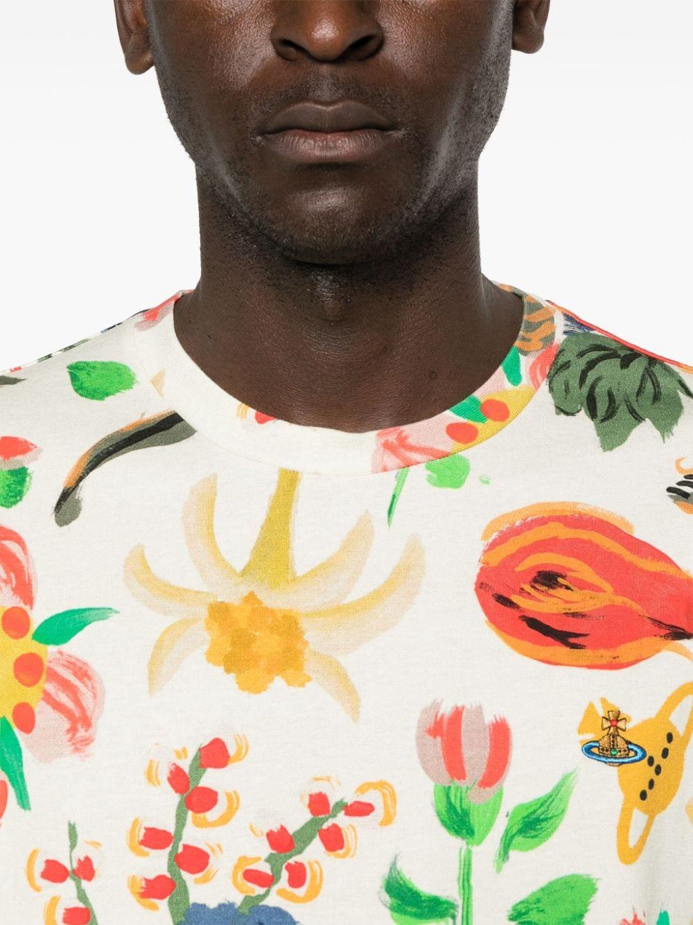 Folklore-print cotton T-shirt