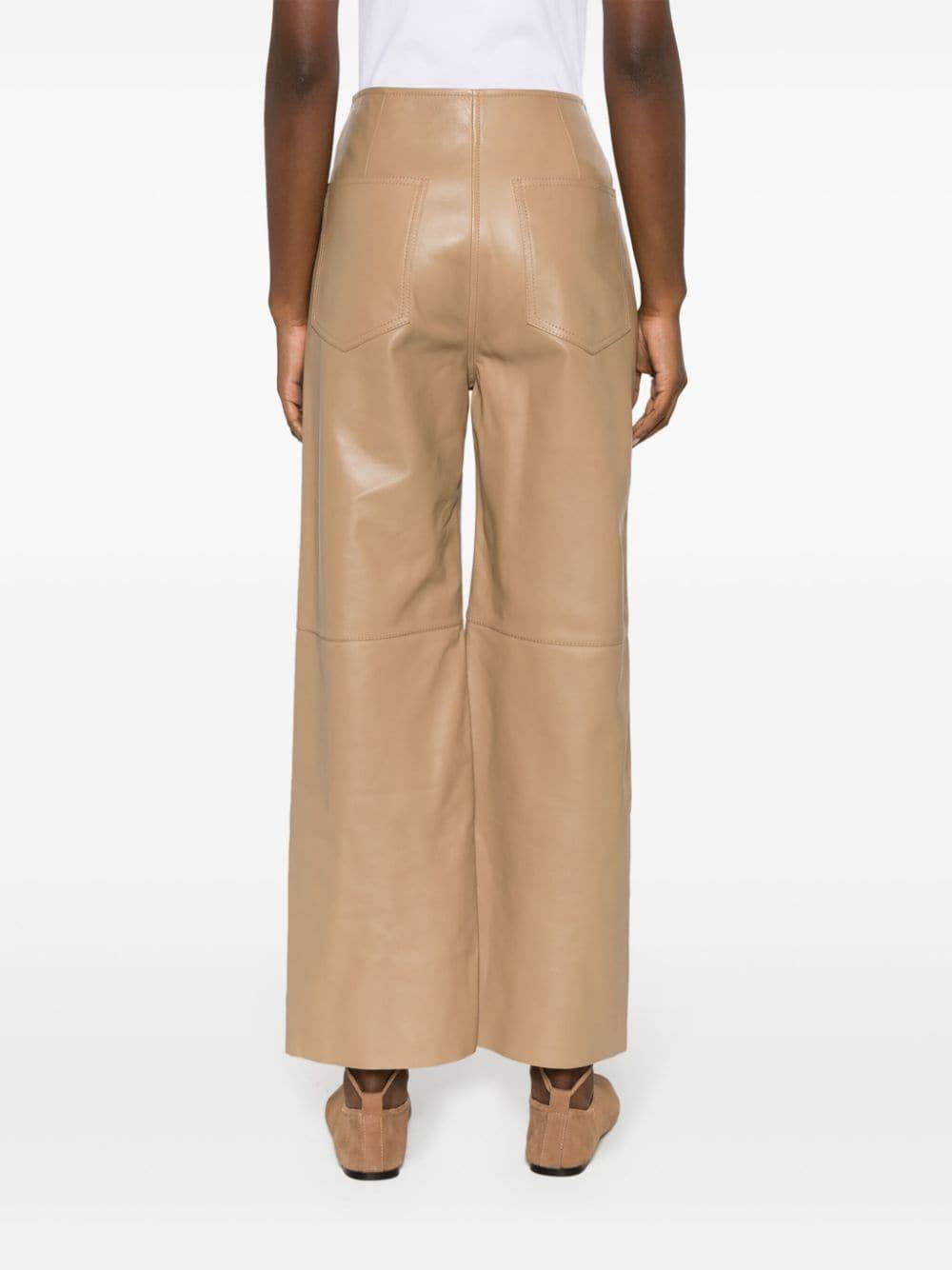 paneled leather trousers