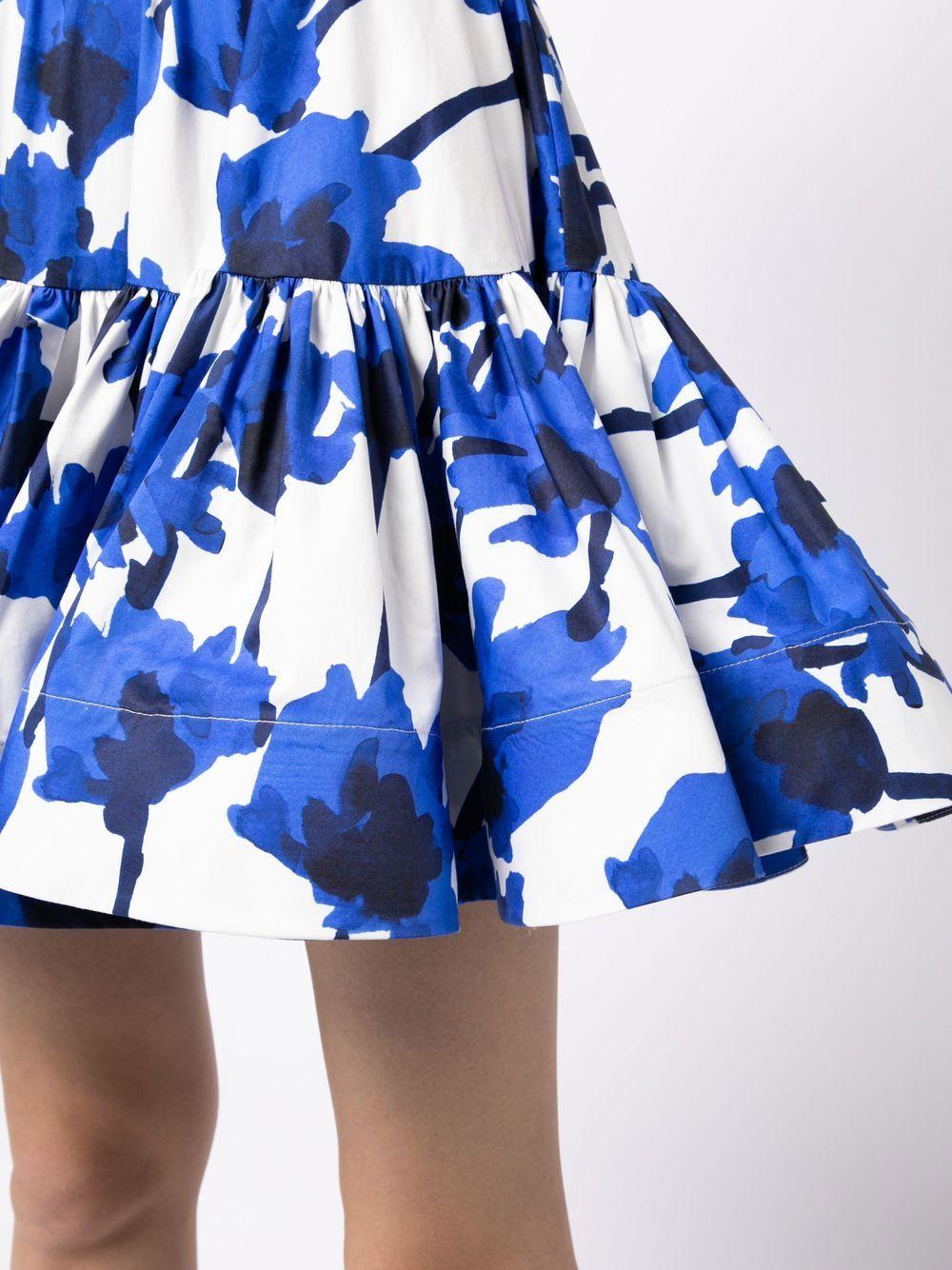 abstract-print ruched skirt 