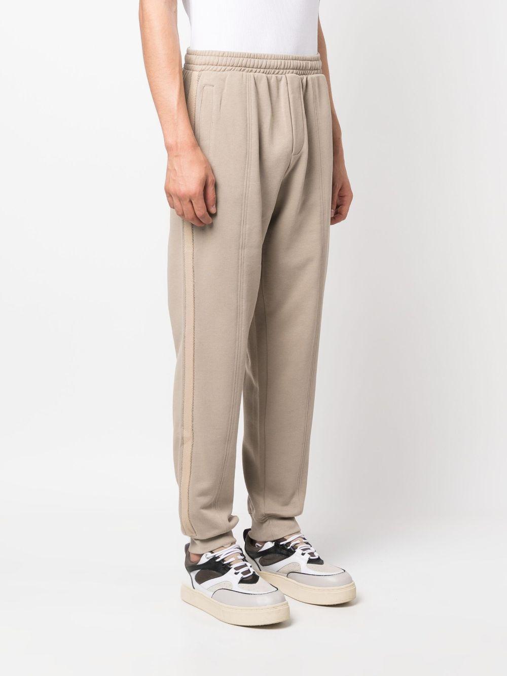 elasticated-waist cotton track pants