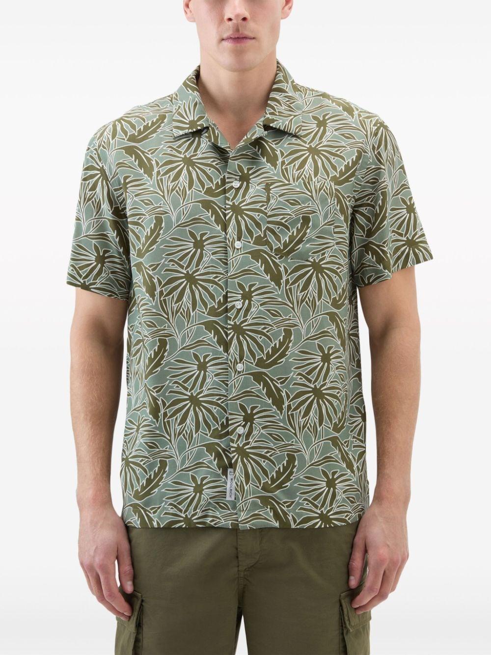 tropical-print bowling shirt