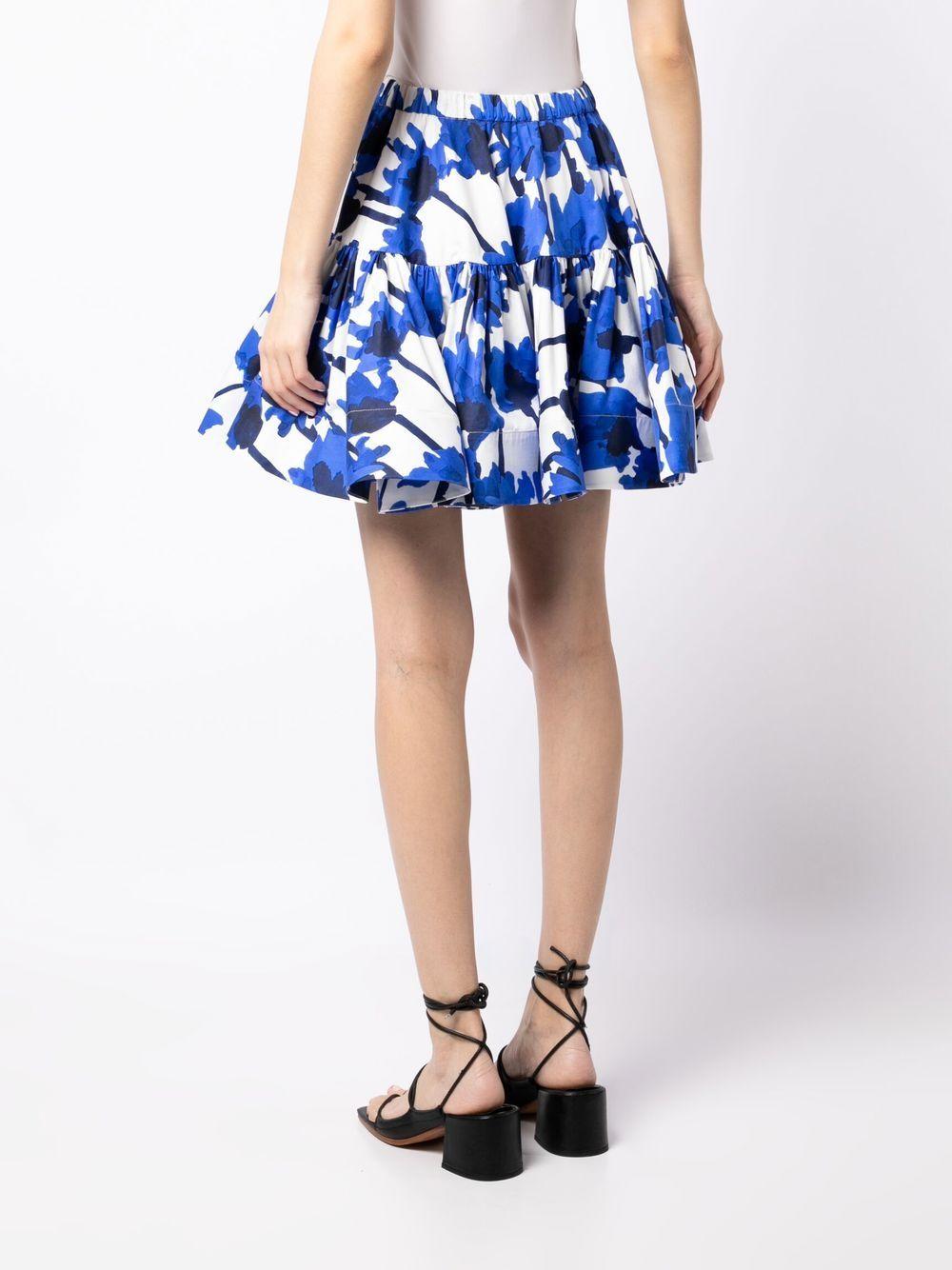 abstract-print ruched skirt 