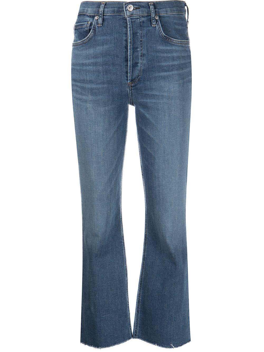 raw-cut hem denim jeans