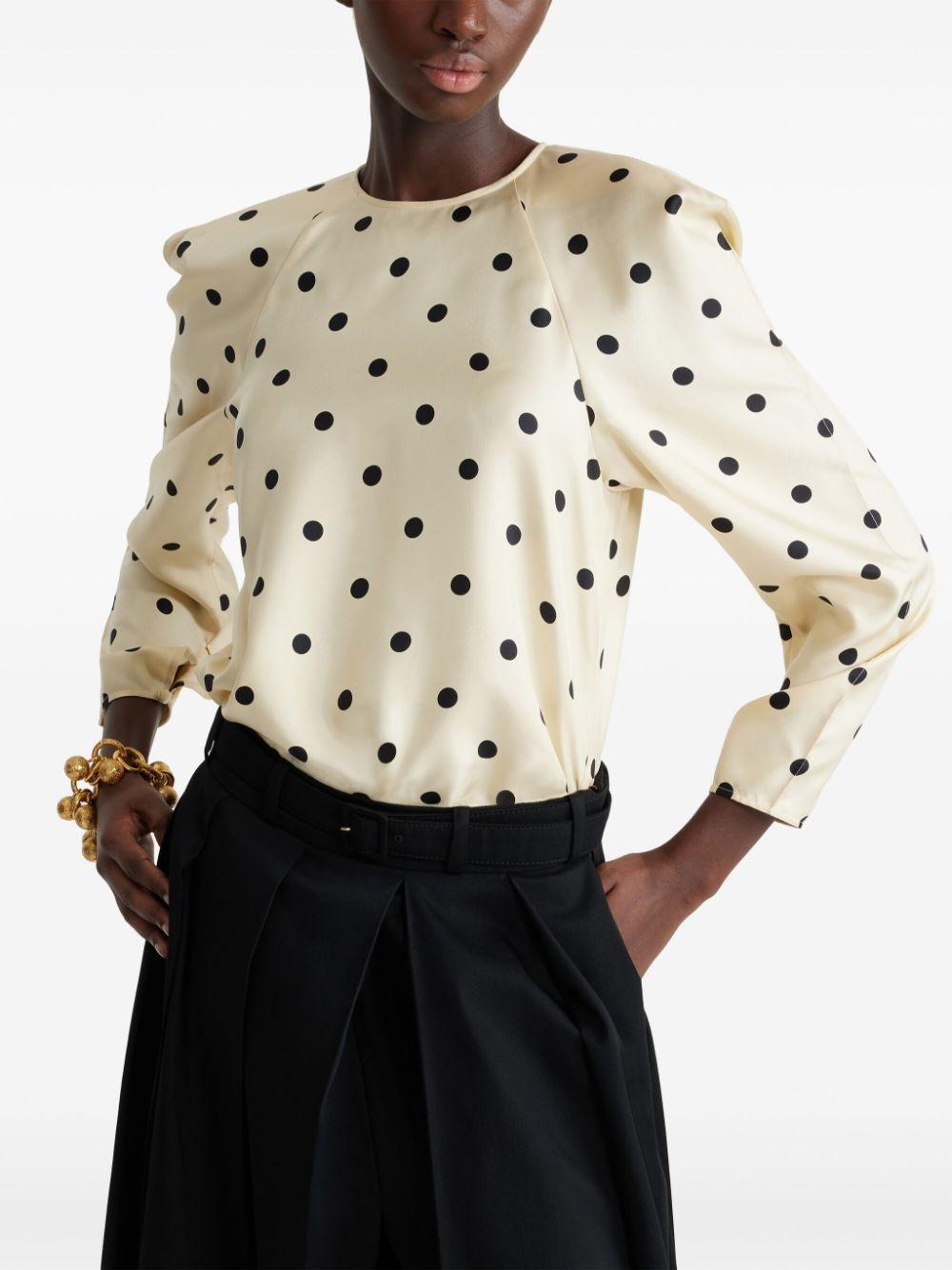 polka-dot blouse