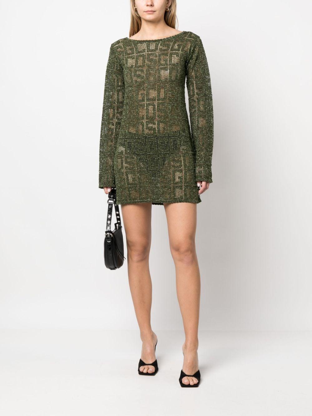 monogram-knit minidress