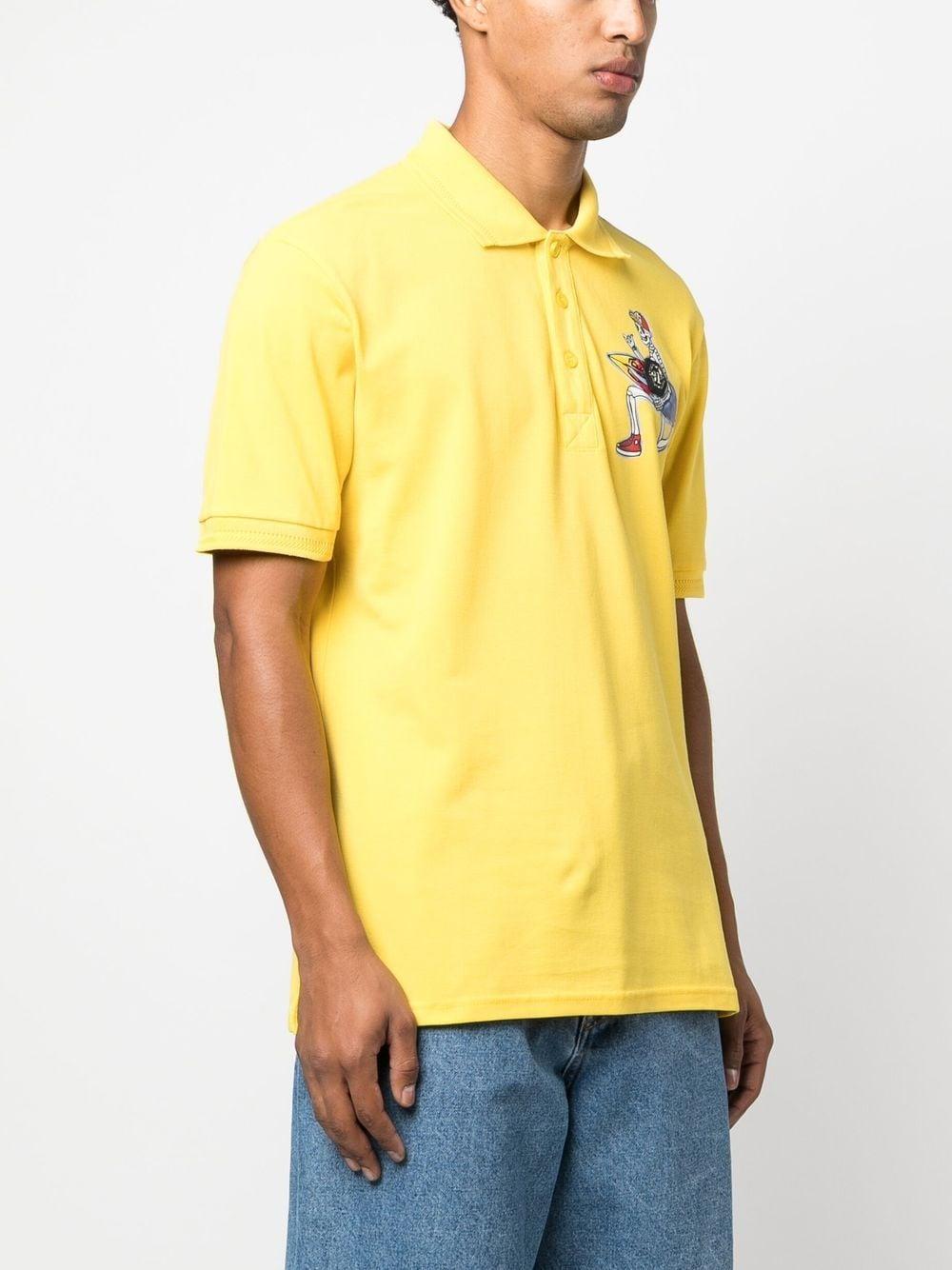 graphic-print polo shirt