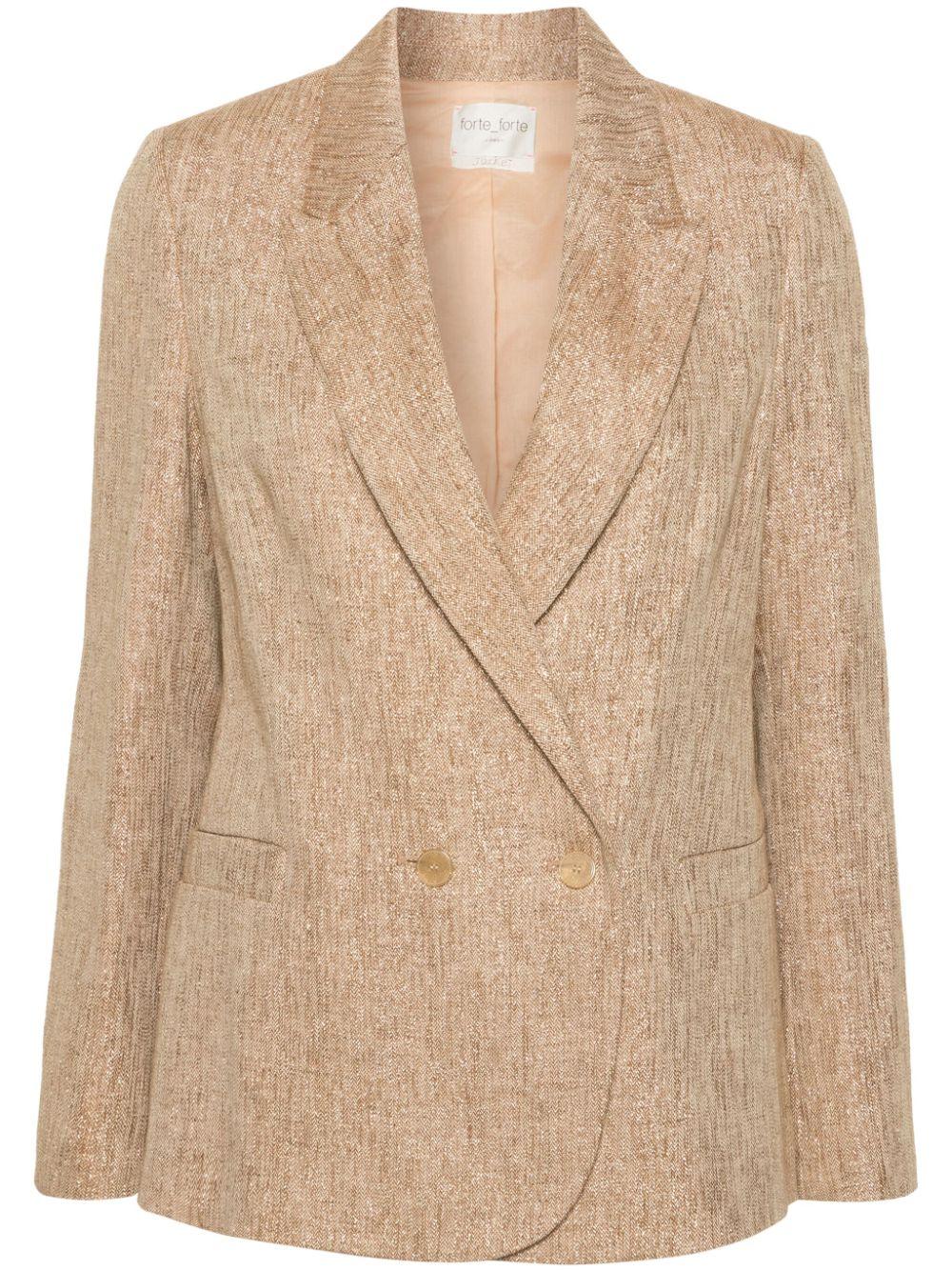 double-breasted lurex blazer