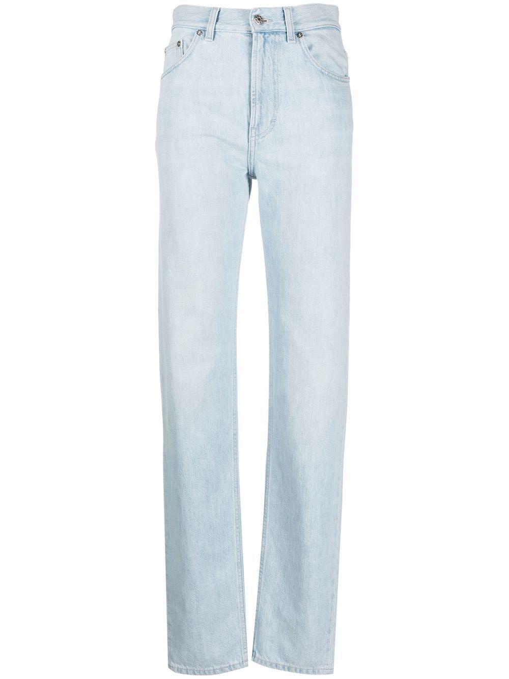 high-rise straight-leg jeans