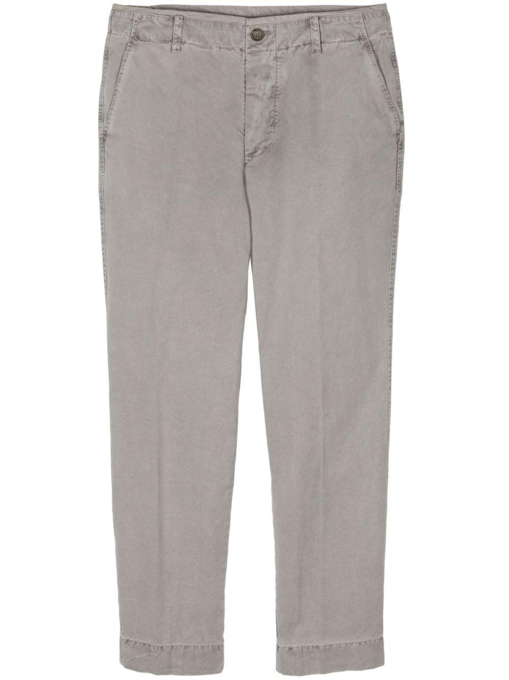 tapered-leg canvas trousers