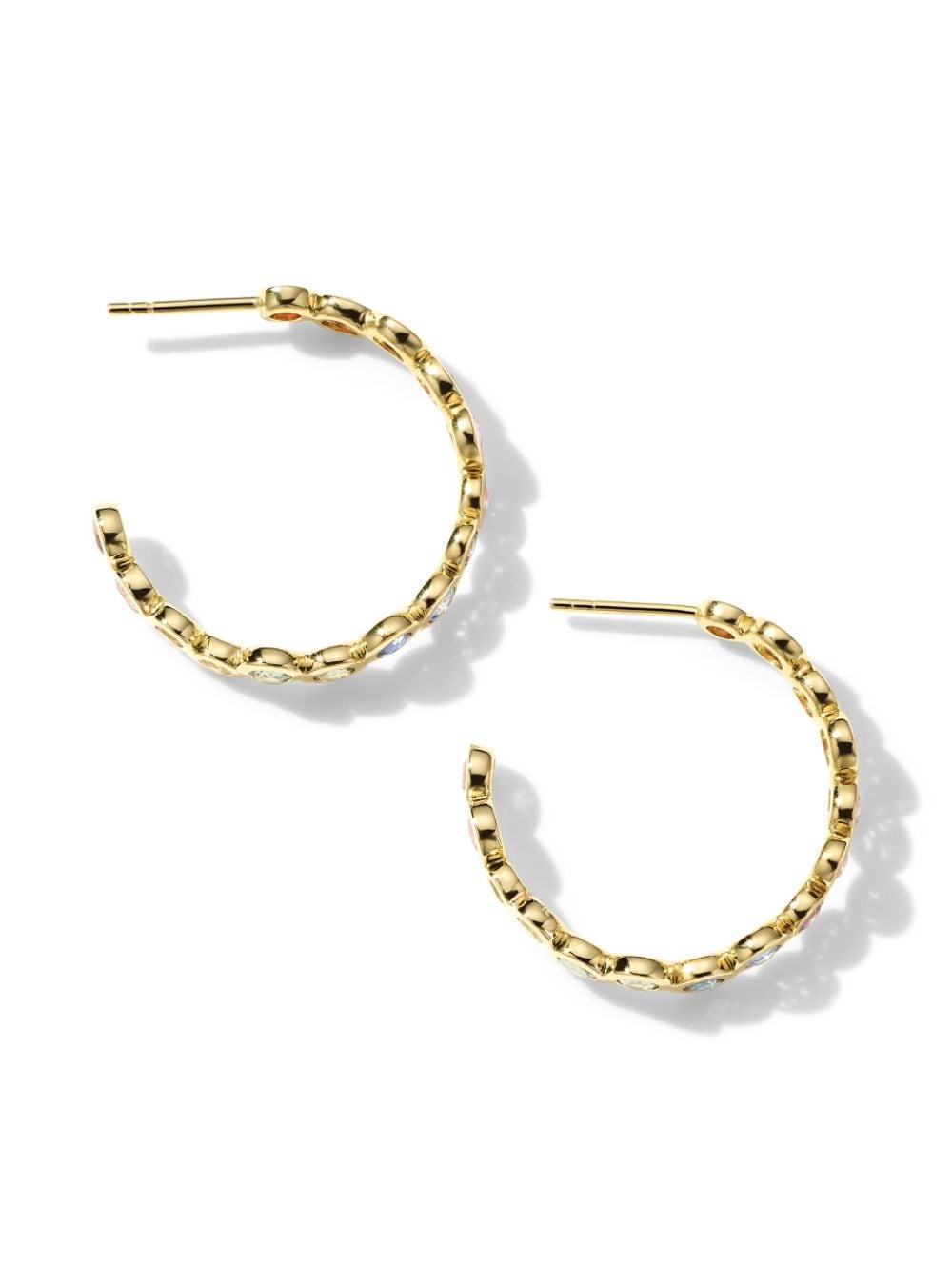 18kt yellow old sapphire hoop earrings