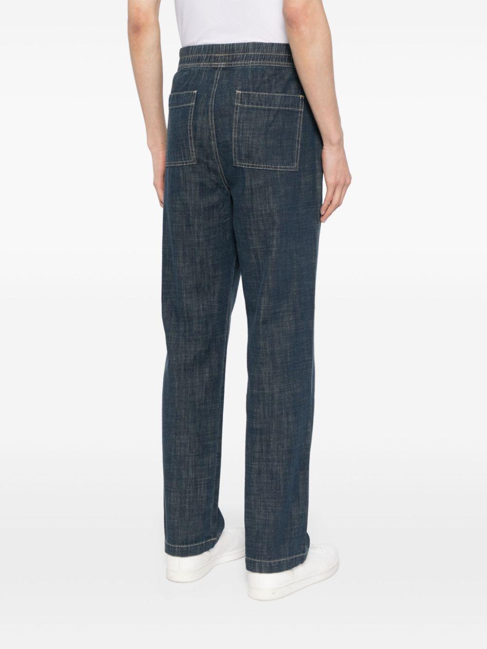 drawstring-waist denim trousers 