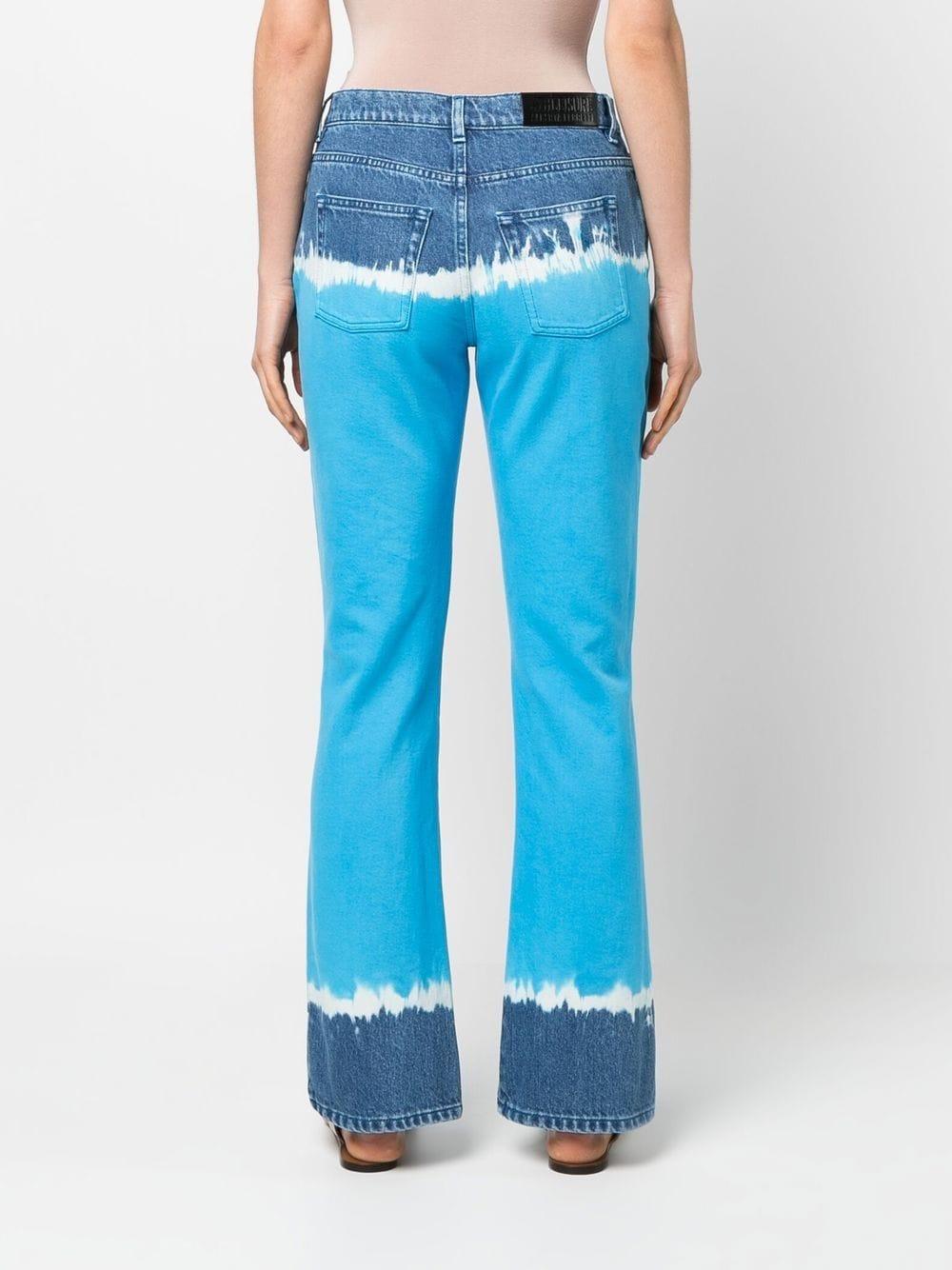 tie-dye flared jeans