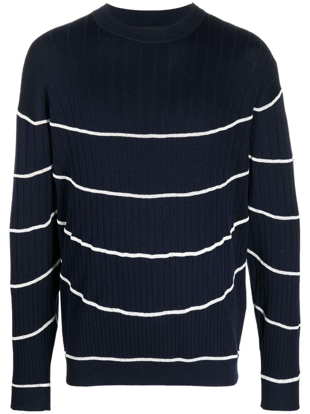 striped ribbed-knit jumper