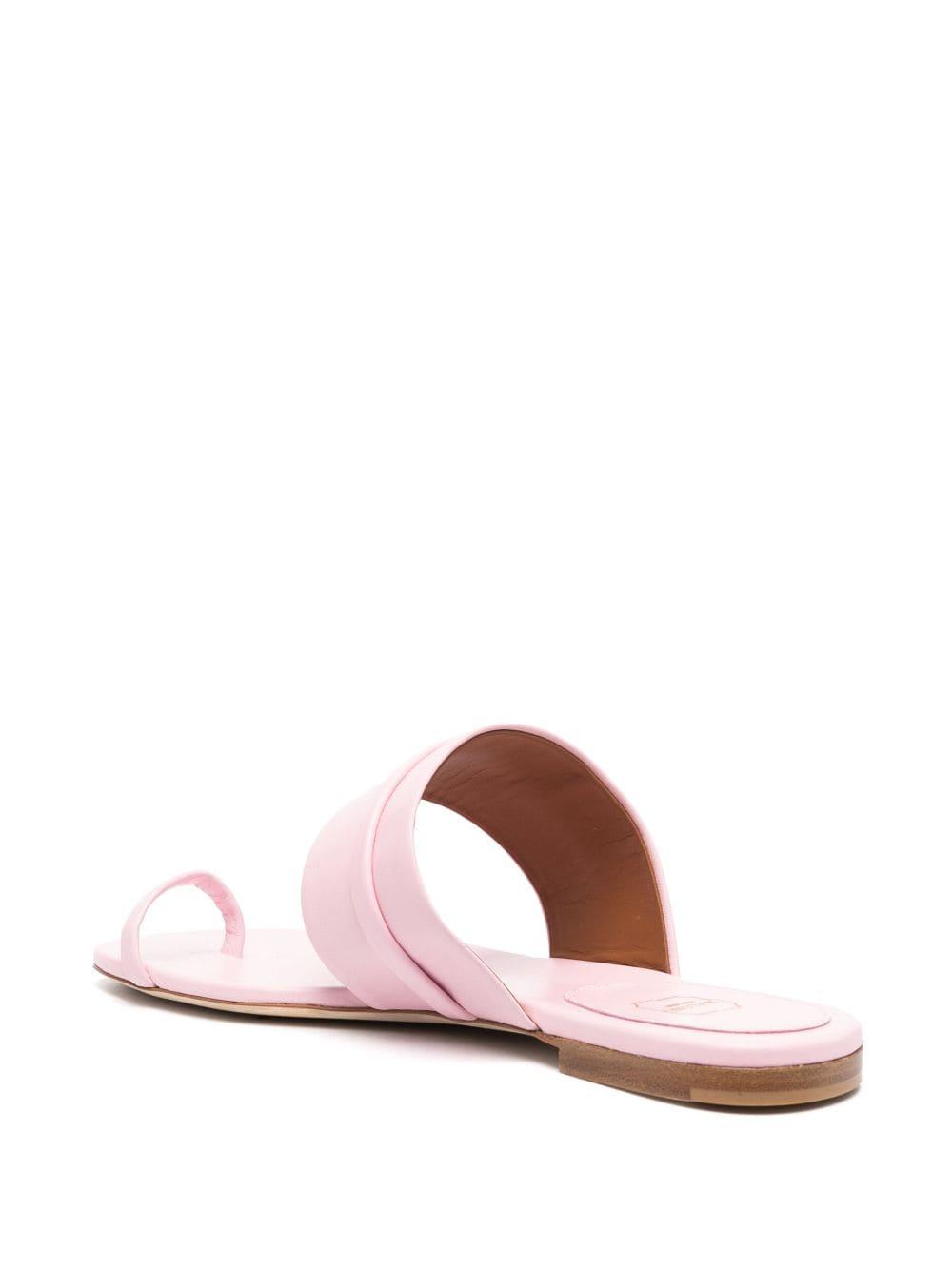 single-strap leather flat sandals