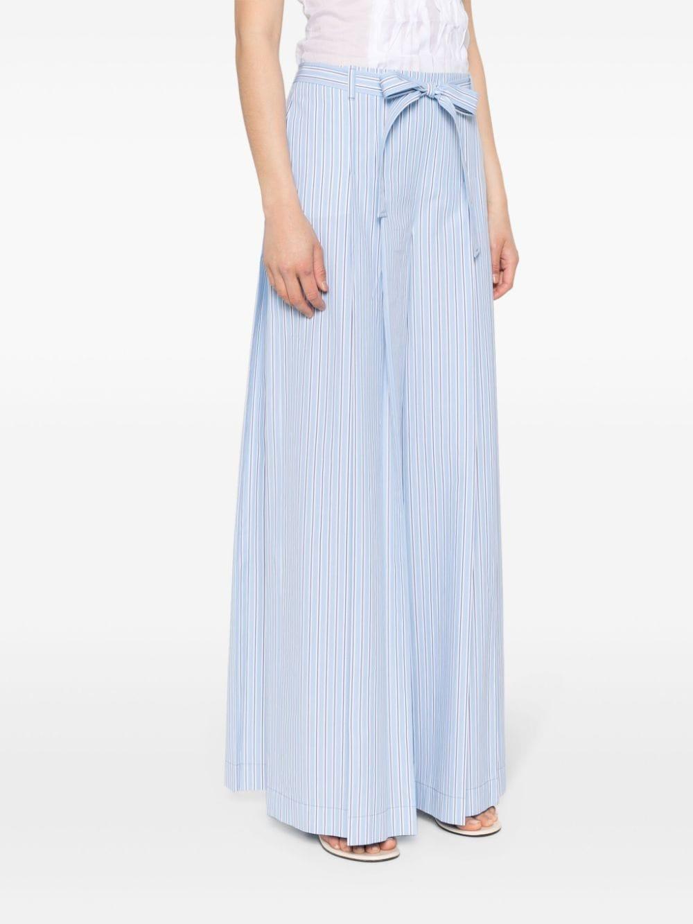 pleat-detail striped palazzo pants