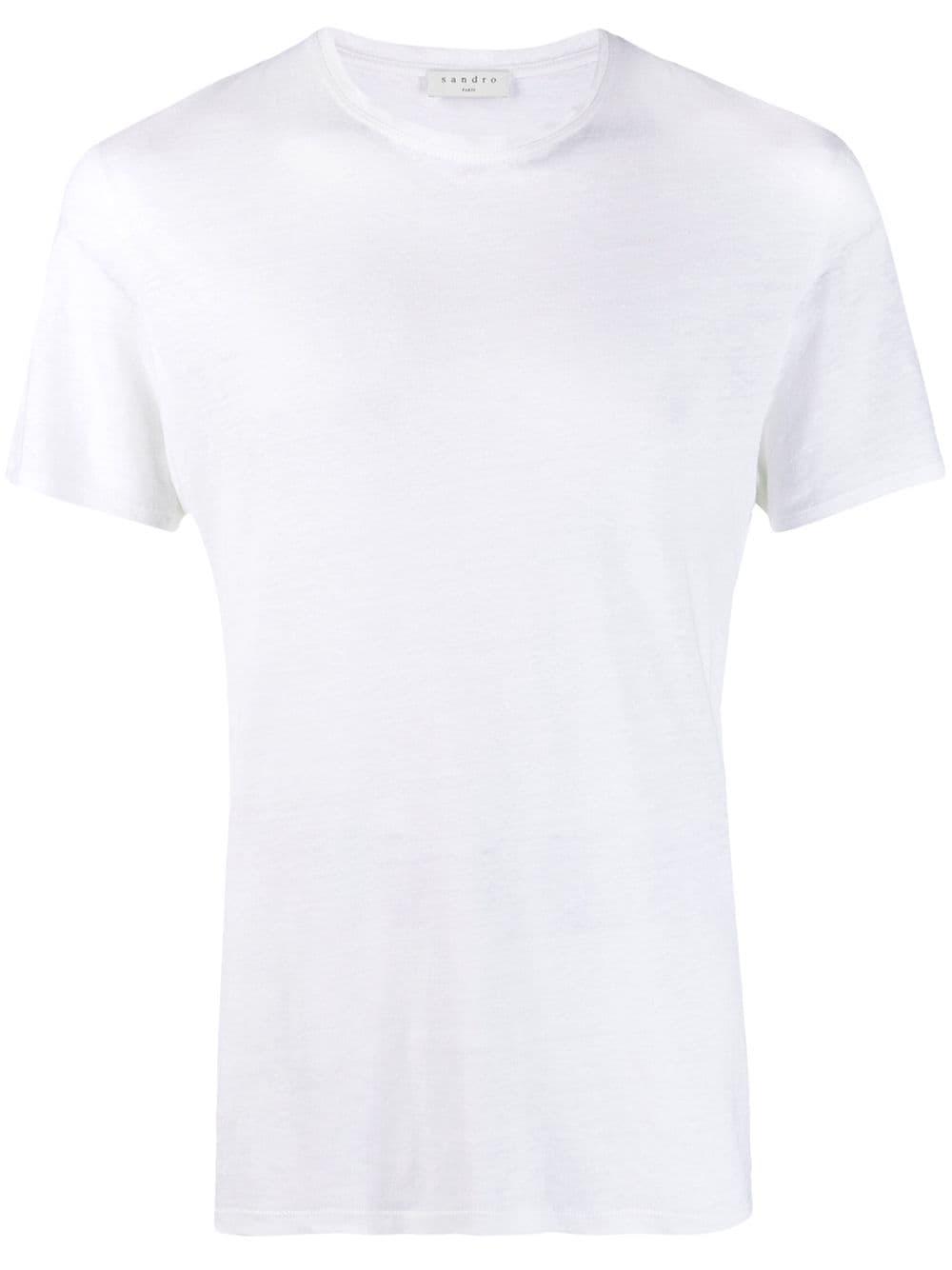 round-neck linen T-shirt