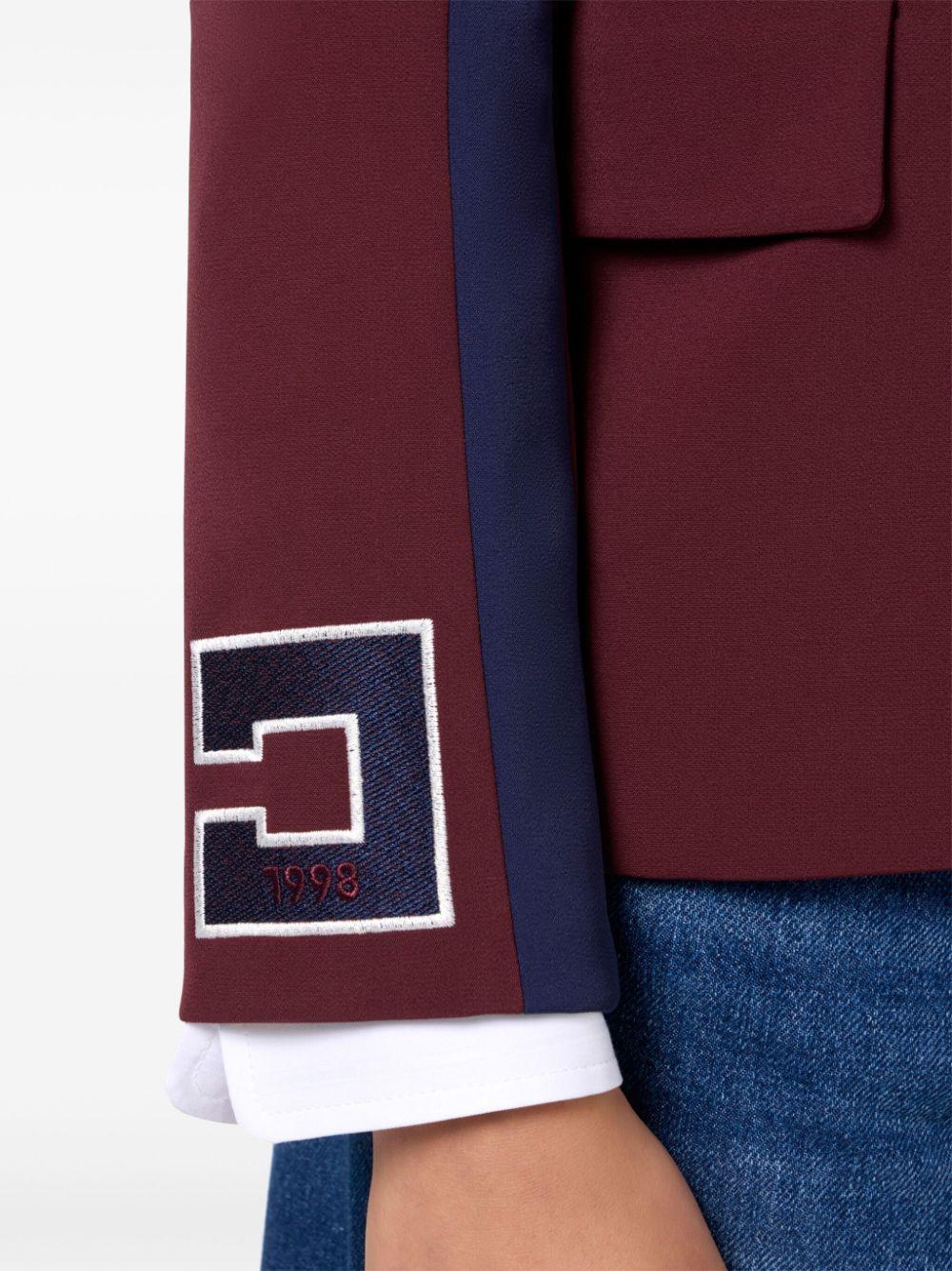 logo-patch double-breasted blazer 