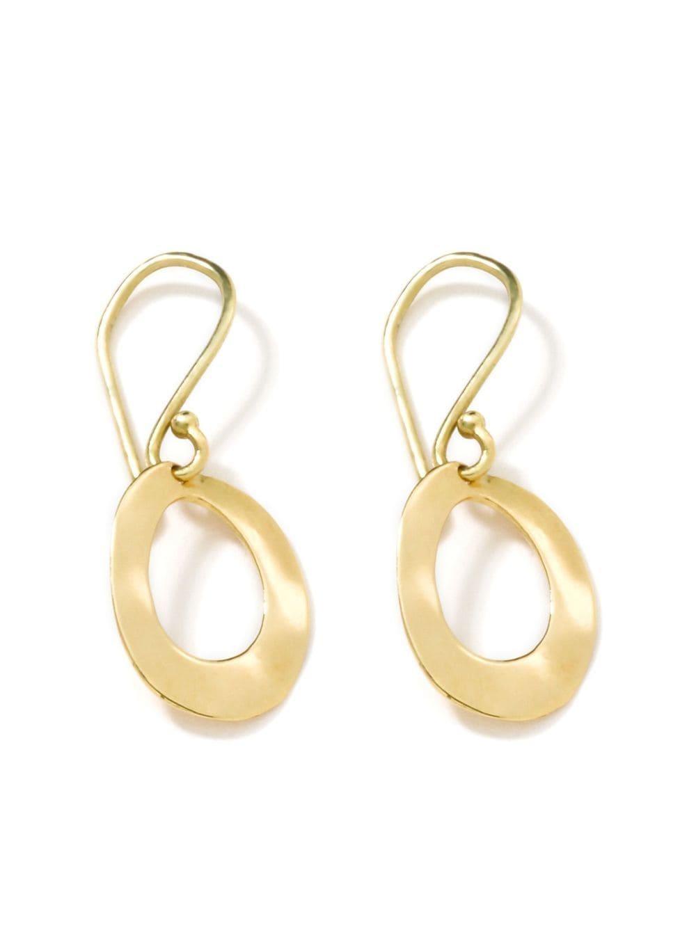 18kt yellow gold Classico Mini Wavy Oval earrings