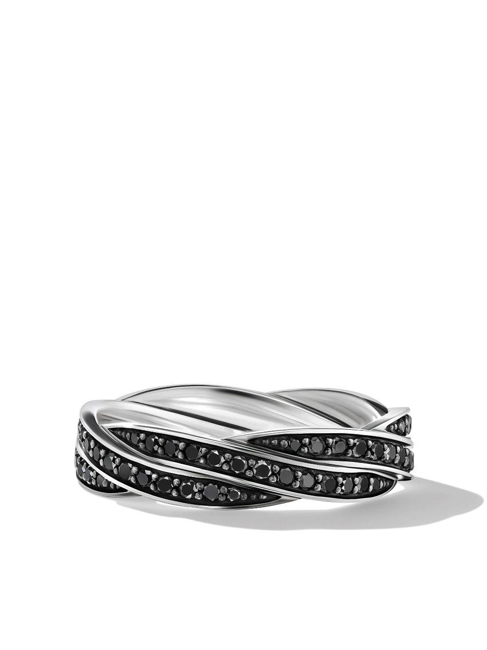 sterling silver Cable Twist diamond ring