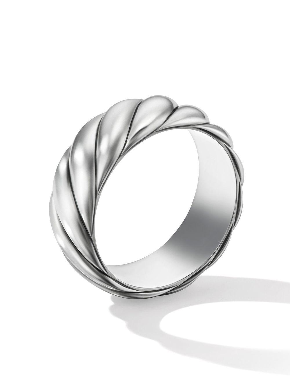 sterling silver Sculpted Cable Contour band ring