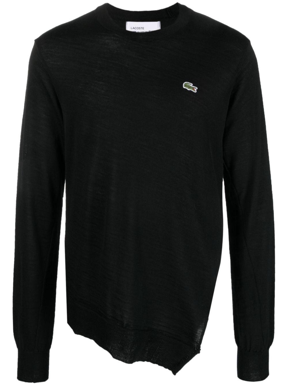 x Lacoste logo-embroidered wool jumper