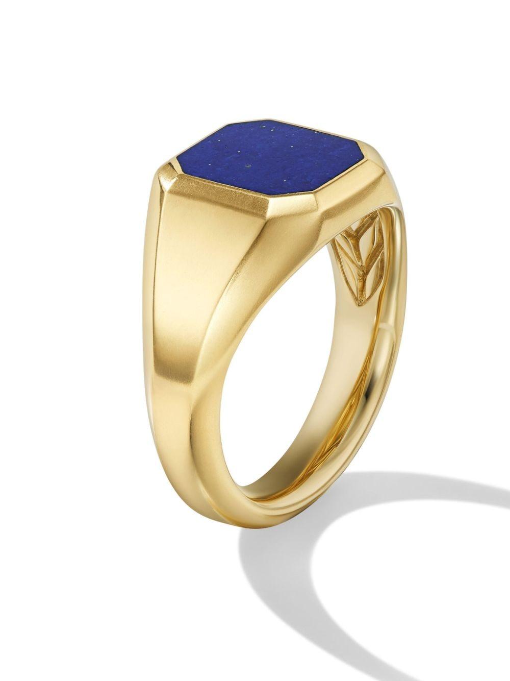 18kt yellow gold lapis lazuli signet ring