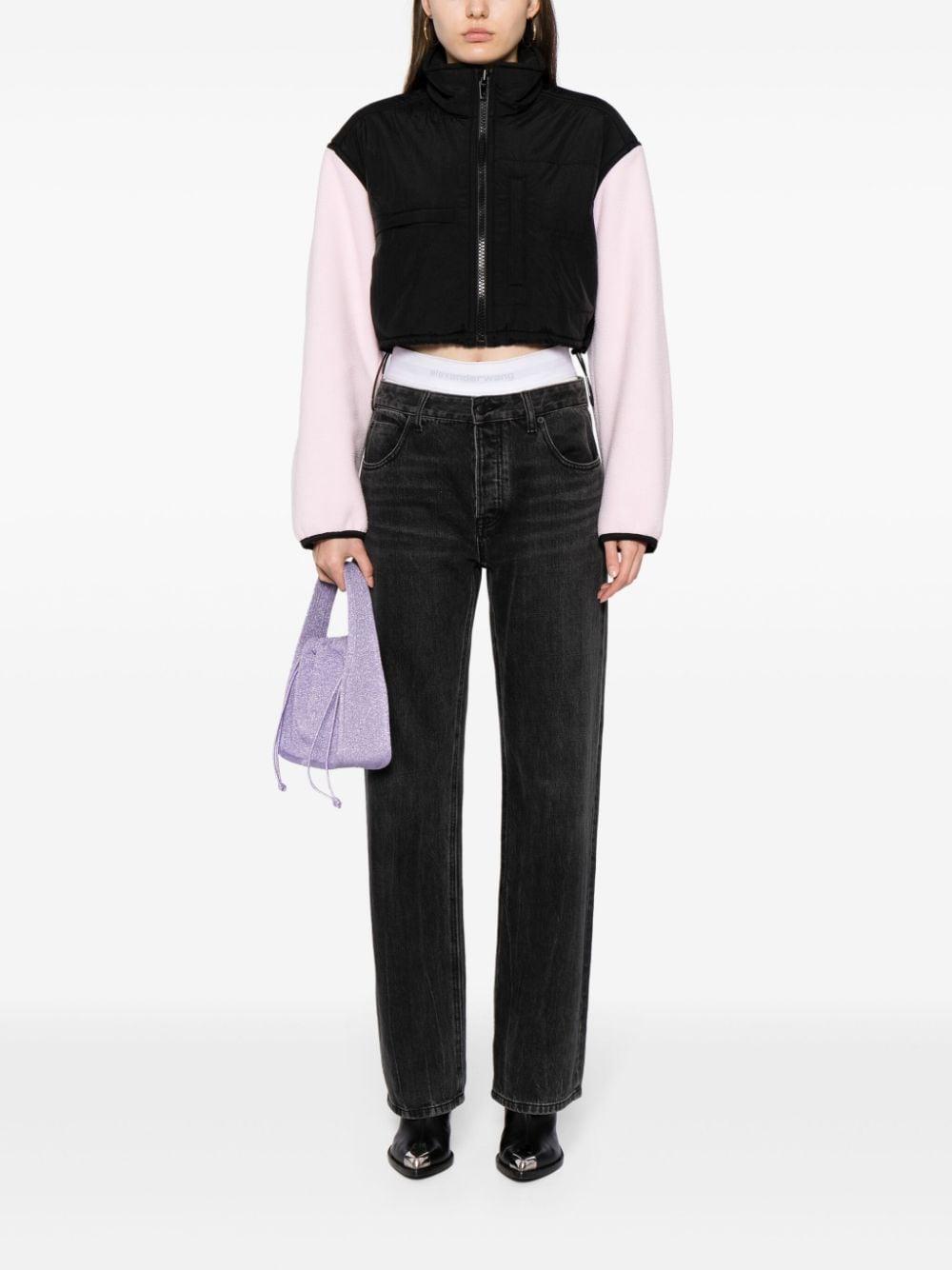 panelled zip-up cropped jacket