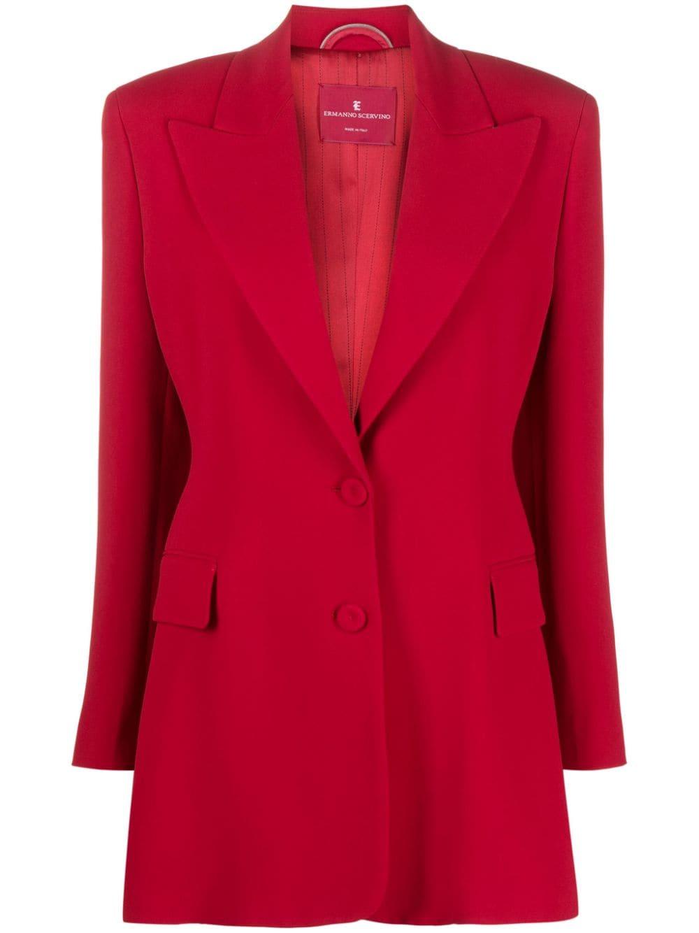 single-breasted peak-lapels blazer