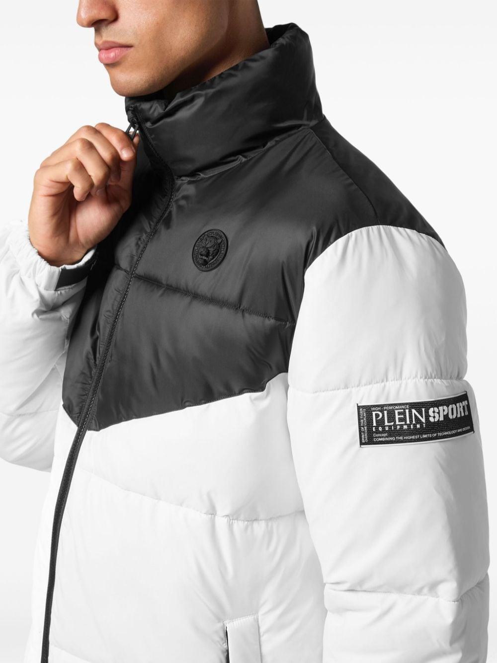 panelled puffer jacket