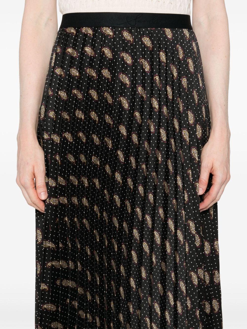 printed pleated midi skirt 