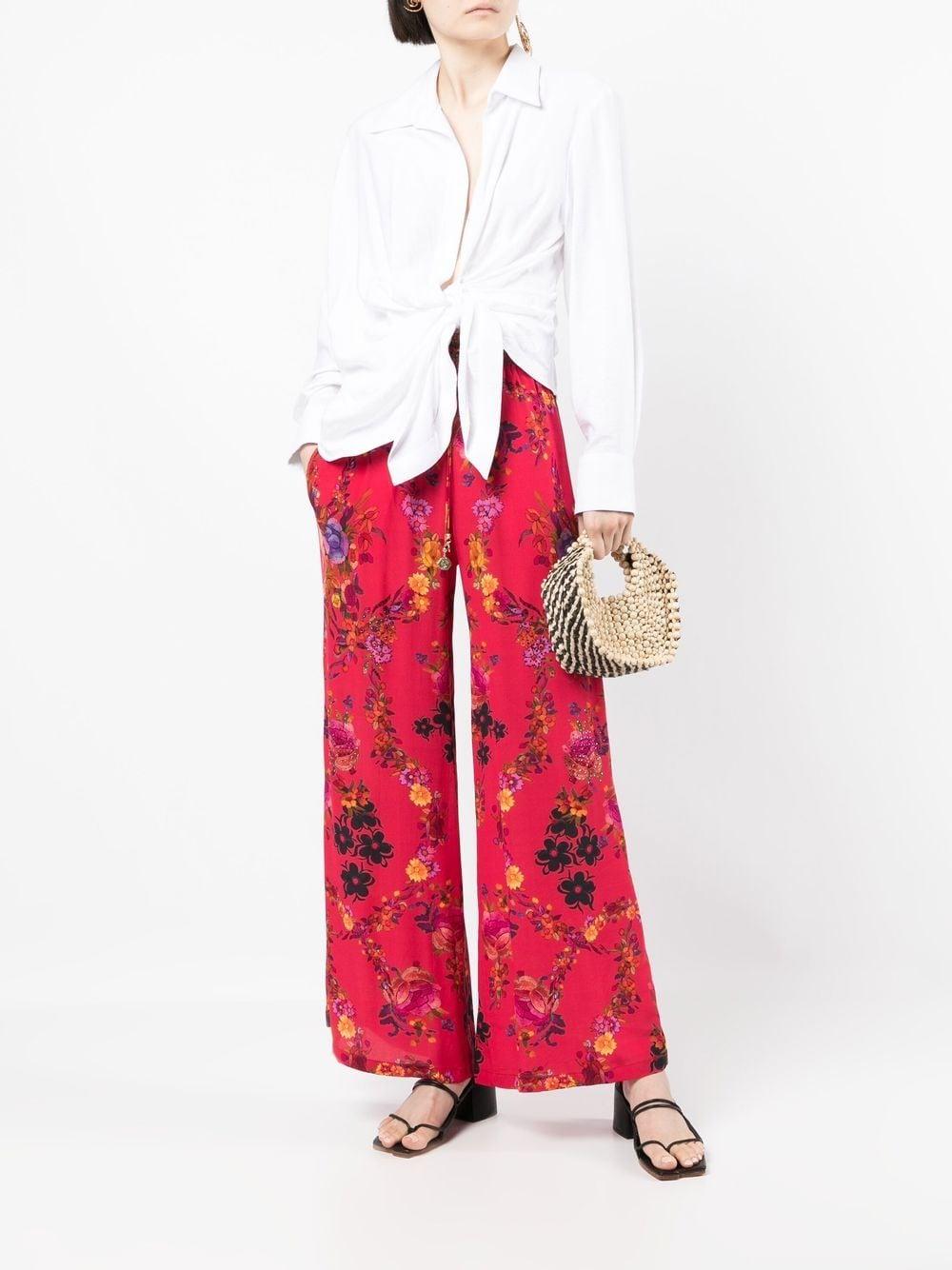 View From The Veil floral-print silk pants 