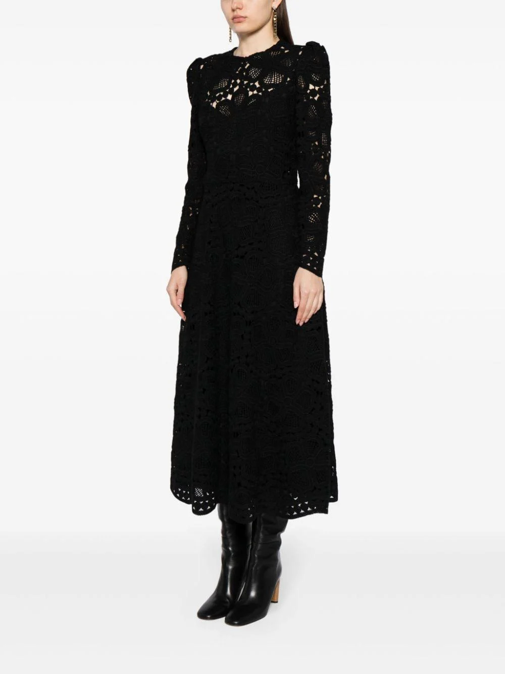 corded-lace midi dress