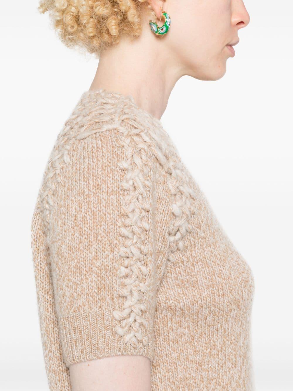 chunky-knit detail knitted top 