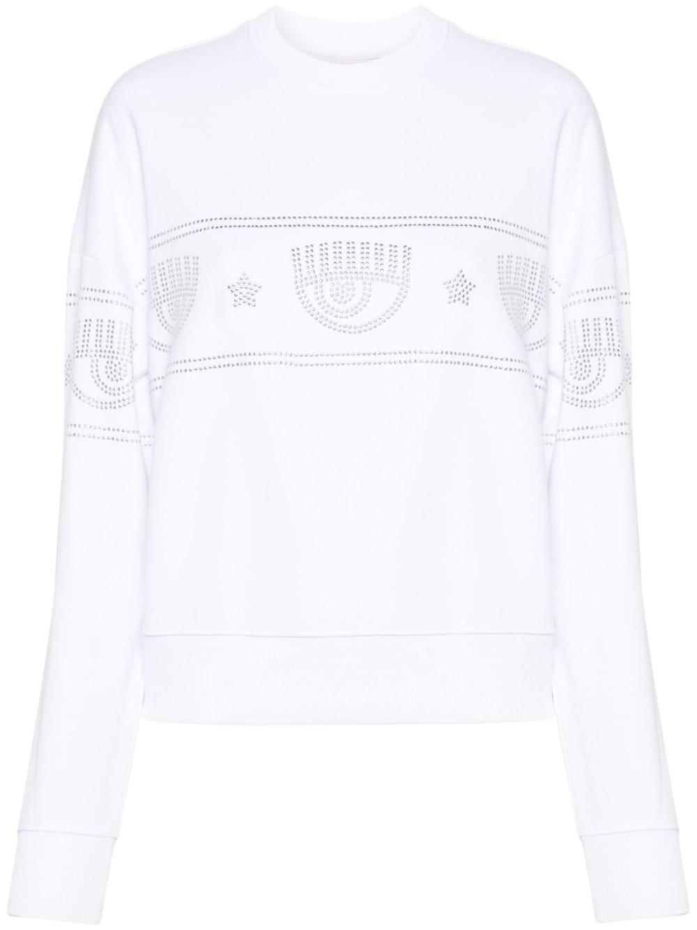 Logomania stud-embellished sweatshirt