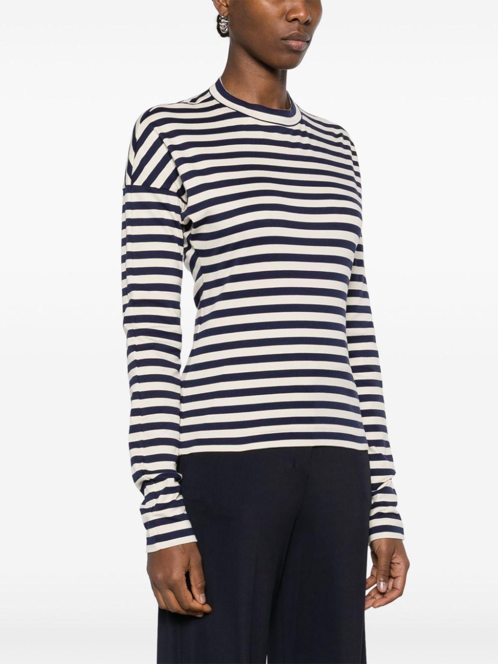 striped draped cotton top