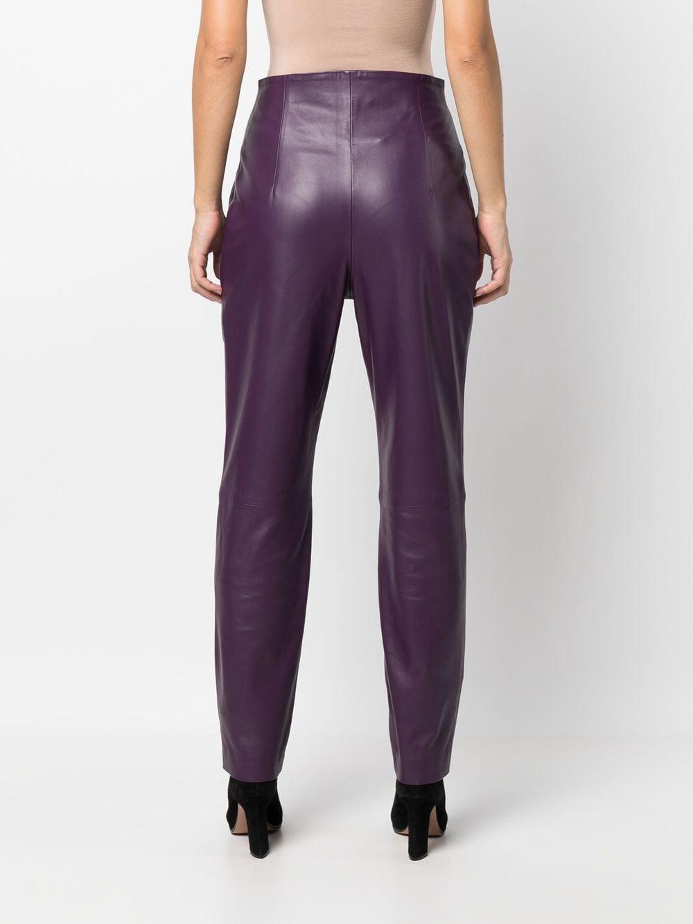 tapered-leg leather trousers